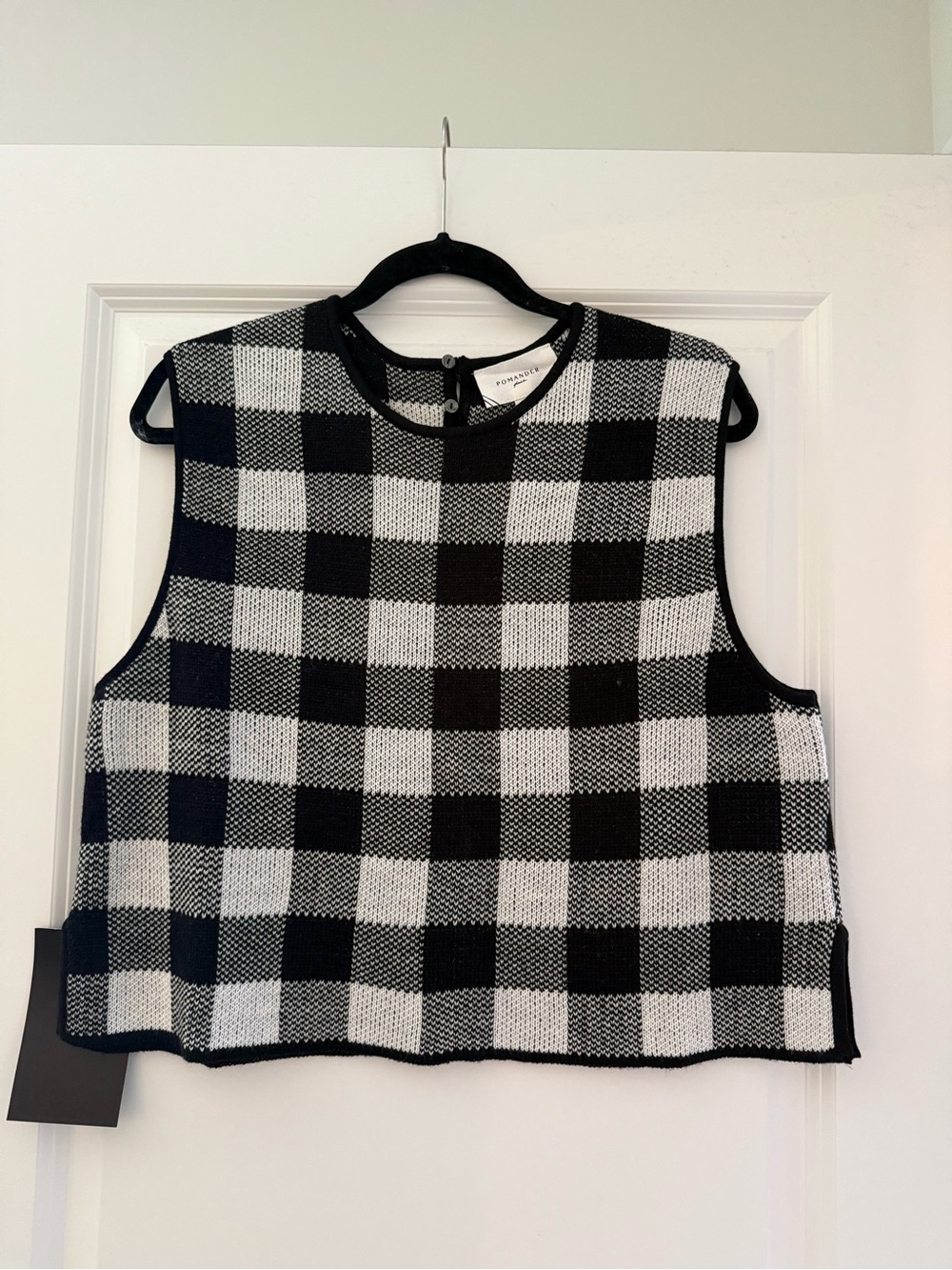 Pomander by Tuckernuck Black & White Buffalo Check Sleeveless Knit Top
